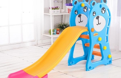 Cầu trượt bóng rổ hình gấu con đáng yêu