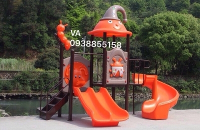 Bộ Cầu trượt liên hoàn ngoài trời cầu trượt đa năng 3 khối