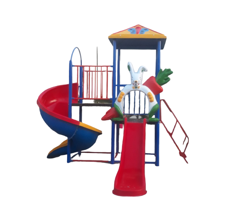 Cầu trượt trẻ em soắn con thỏ 2 sàn_CT 003