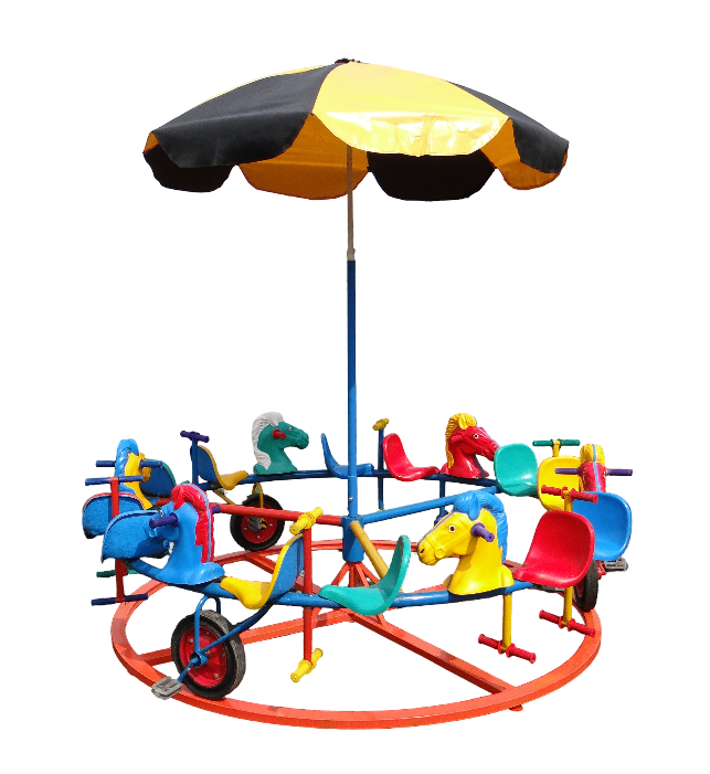 Đu Quay đạp đường ray 12 ghế có dù_DQ 003A