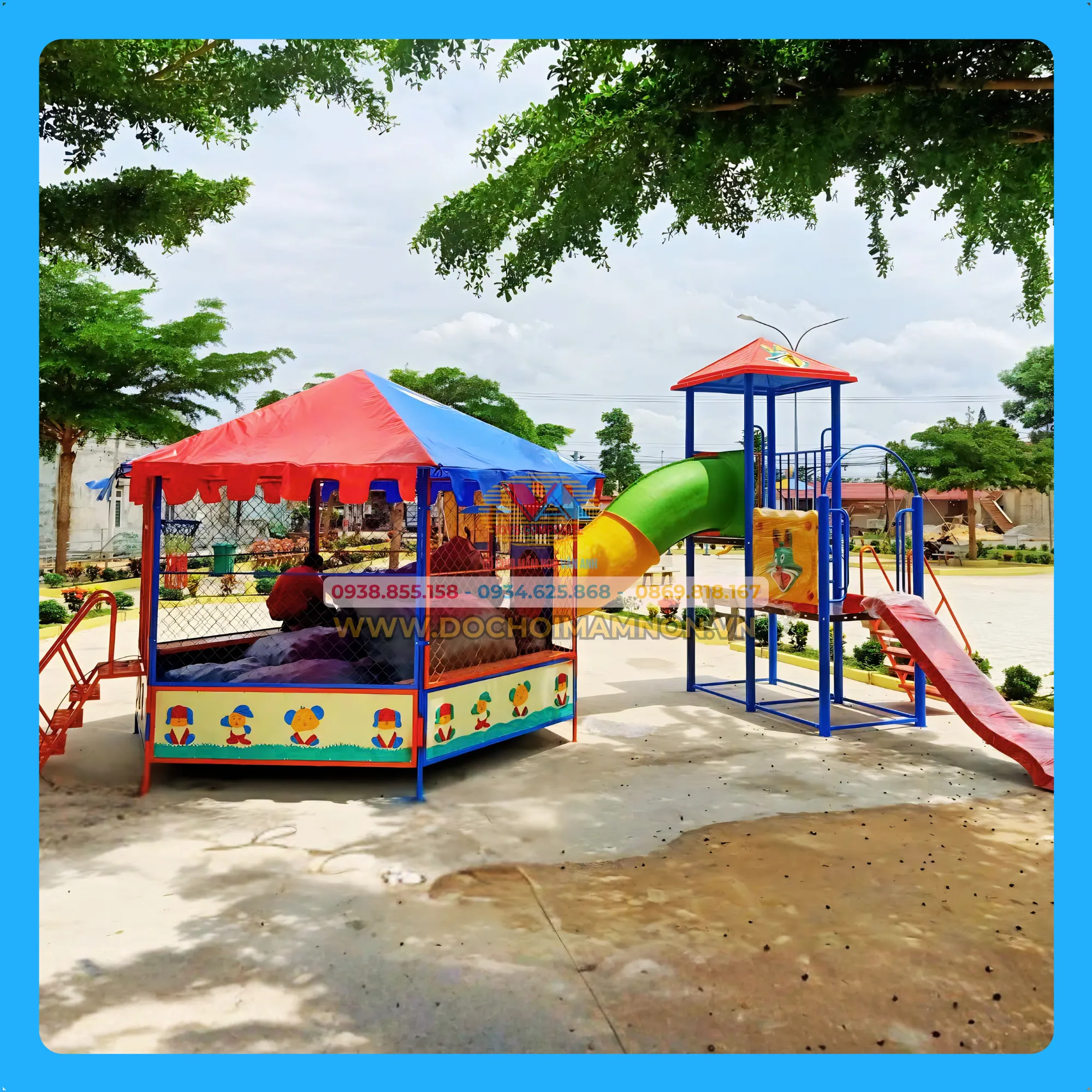 Nhà Banh Liên Hoàn Cầu Trượt _NB 003A