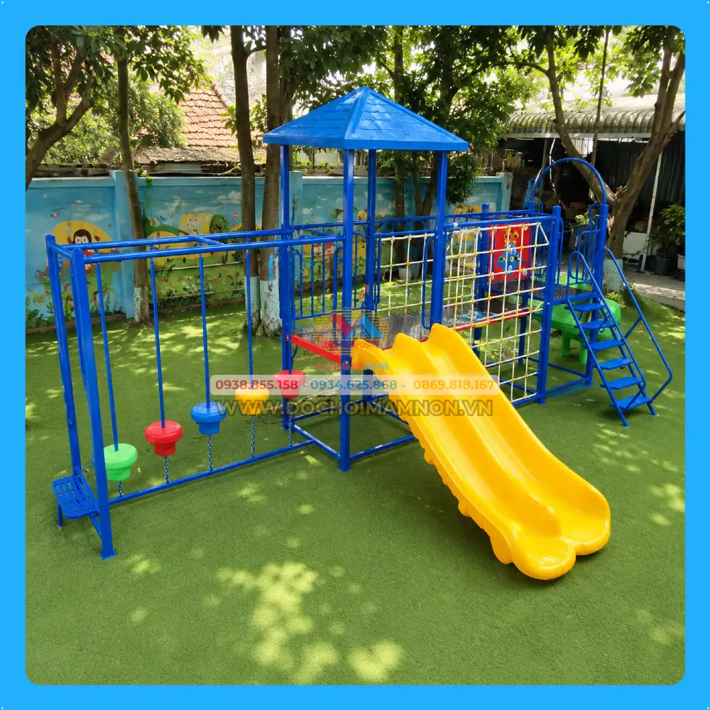 Cầu trượt 2 máng có xích đu_CT 006 – ảnh 2