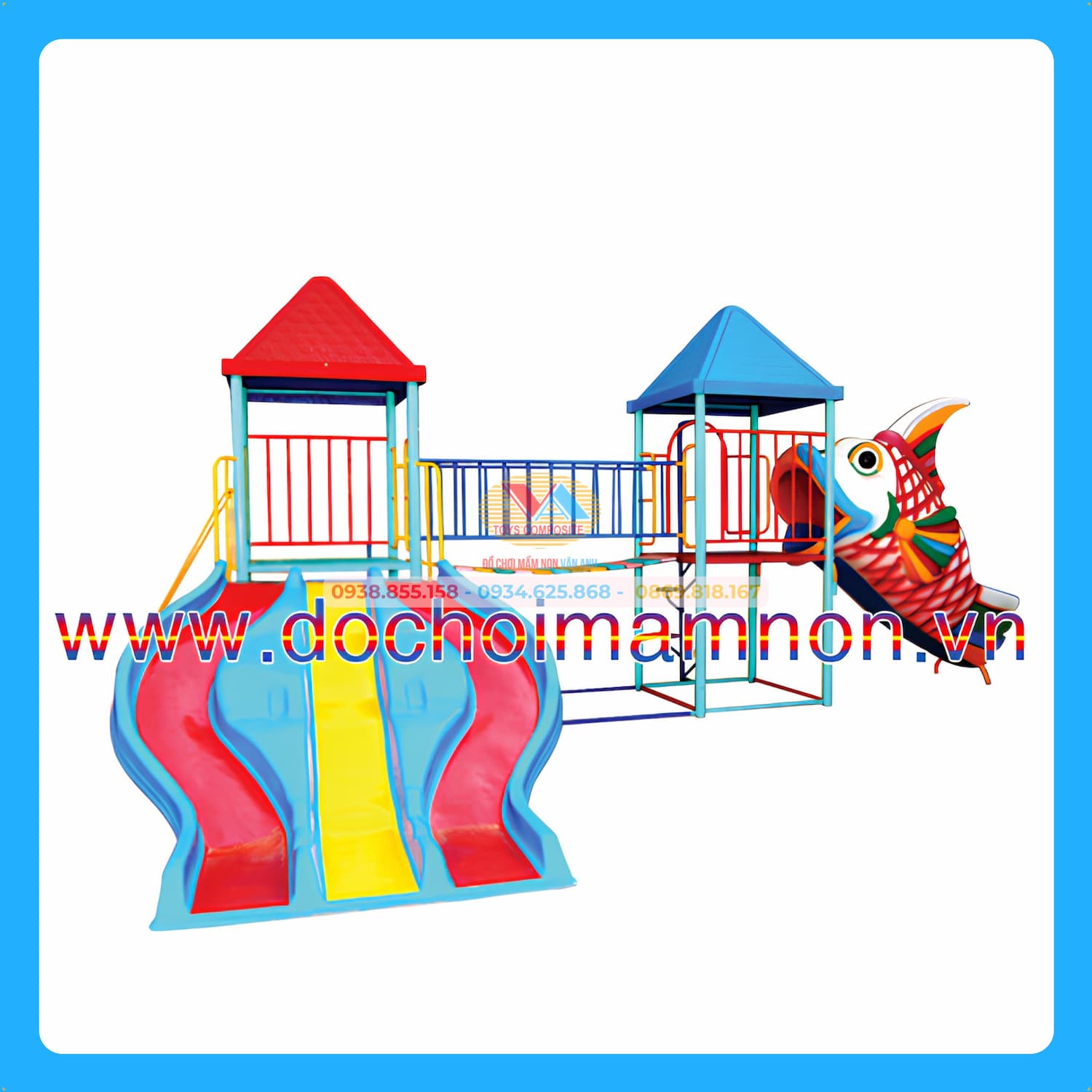 Cầu trượt 3 lang con cá CT 011