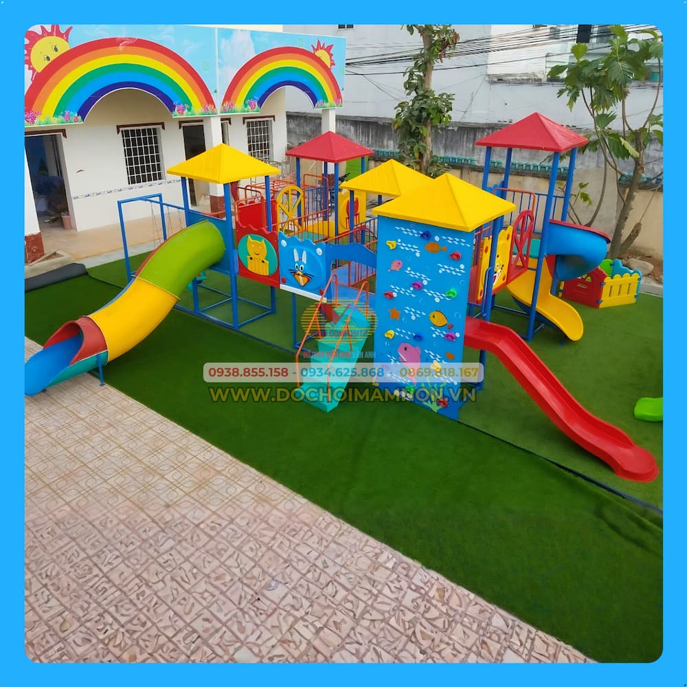 Cầu trượt xích đu 4 khối_CT 053