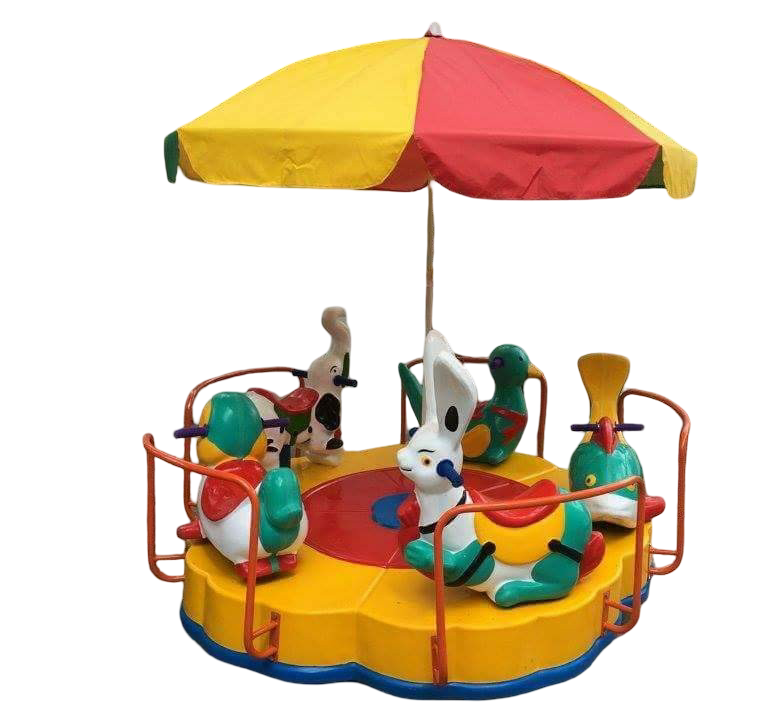 Đu quay 5 con thú có dù vải_DQ 014