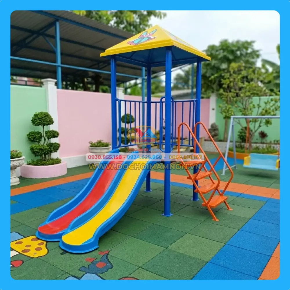 Cầu Trượt Máng Đôi Có Mái CT 013 – ảnh 2