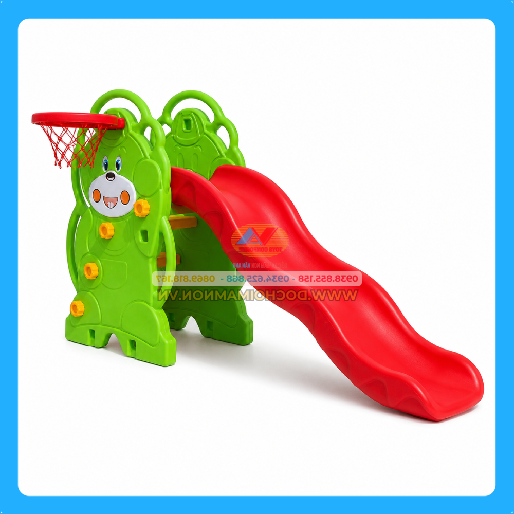 Cầu Trượt Bóng Rổ Hình Gấu_CTN 001 - Đồ chơi mầm non Vân Anh