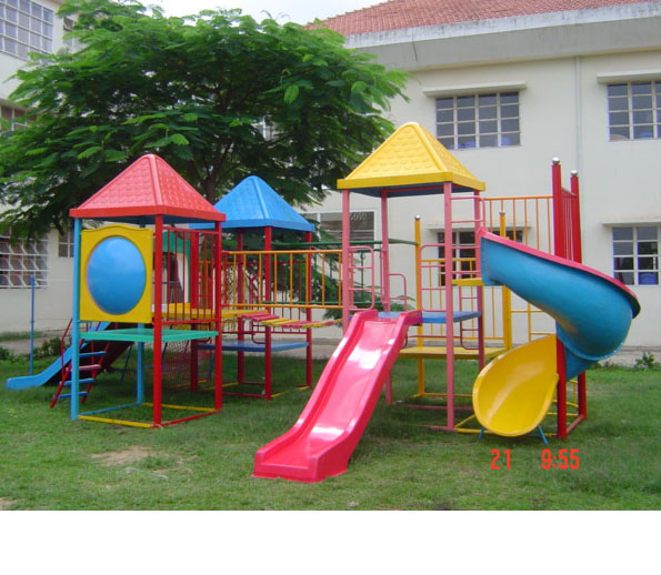 Bộ Cầu trượt liên hoàn ngoài trời cầu trượt đa năng 3 khối
