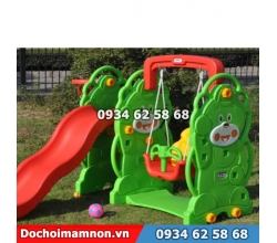 Cầu trượt xích đu nhập khẩu 2 màu xanh đỏ