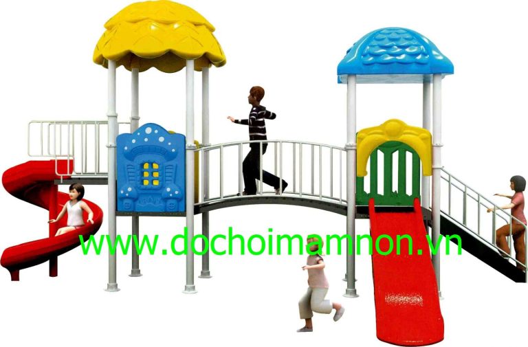 Bộ nhà leo cầu trượt hai khối mẫu mới 2021