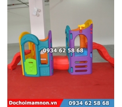 Bộ nhà leo cầu trượt 2 khối đa năng giá rẻ và an toàn