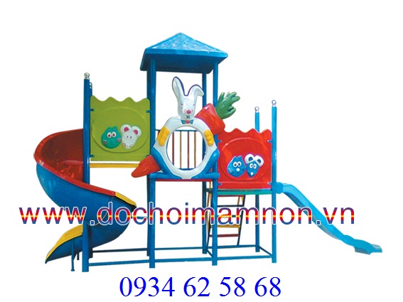 Cầu trượt xoắn con thỏ 3 sàn_CT 002