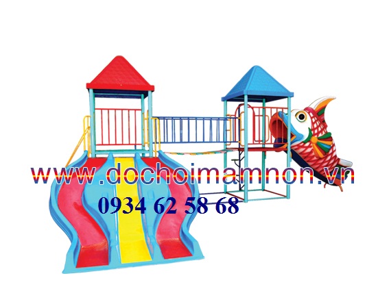 Cầu trượt 3 làn con cá_CT 011