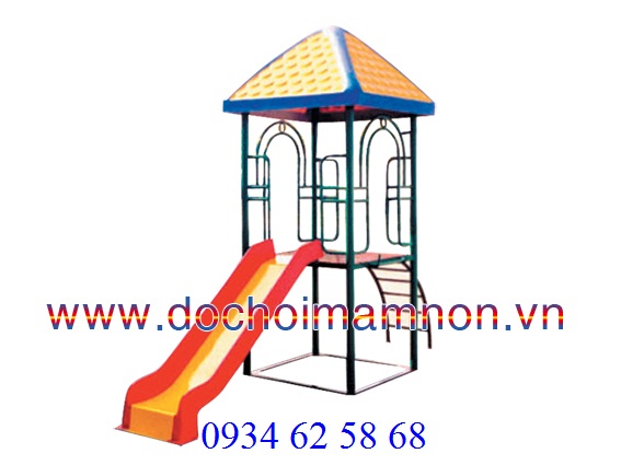 Cầu trượt 1 máng có mái che_CT 033