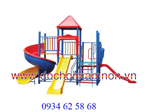 Cầu trượt xoắn 3 sàn 2 máng_CT 035