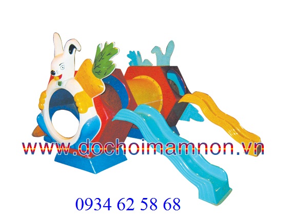 Bộ cầu trượt ống xí ngầu 2 mặt nạ thỏ_CT 036