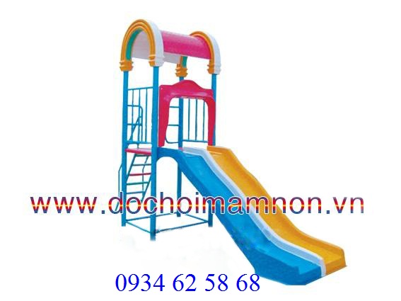 Cầu trượt máng đôi có mái vòm_CT 039