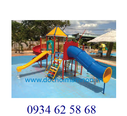 Cầu trượt 1 ống 3 sàn có mái che_CT 086