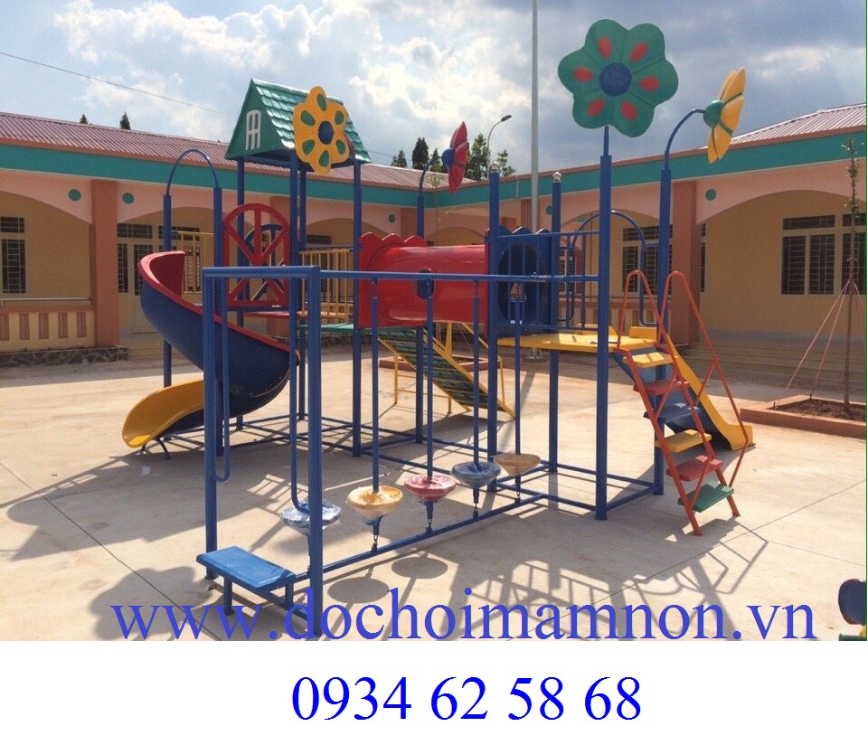 Cầu trượt cho bé 4 bông hoa_CT 113