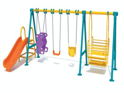 Nhà liên hoàn cầu trượt ngoài trời có xích đu
