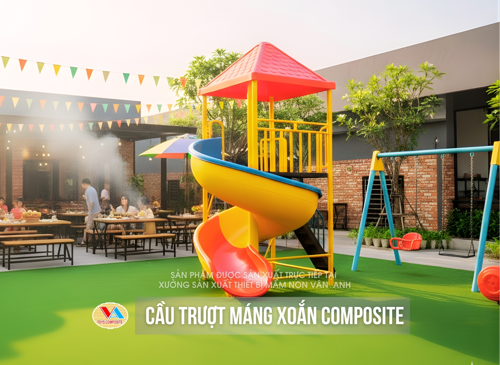 Mẫu cầu trượt xoắn CT-025 khiến trẻ chơi lặp lại nhiều lần mà không cảm thấy nhàm chán