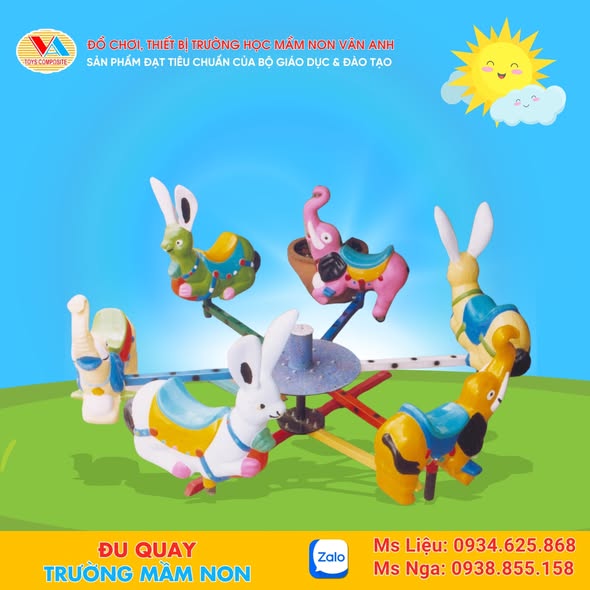 Đu quay 6 con thú - Đồ chơi mầm non Vân Anh