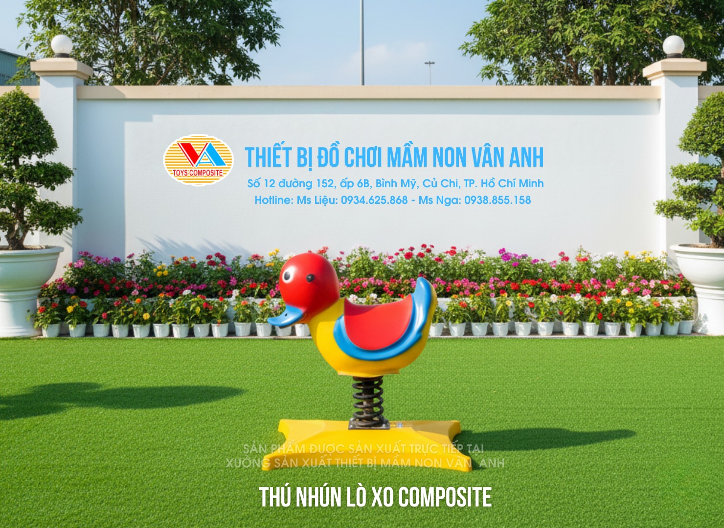 Vân Anh chuyên cung cấp các loại đồ chơi mầm non đu quay, bập bênh, xích đu,... đặc biệt với danh mục thú nhún được ưa chuộng với giá hợp lý và chất lượng đảm bảo