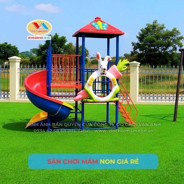 Cầu trượt xoắn con thỏ 2 - Thiết bị đồ chơi mầm non Vân Anh