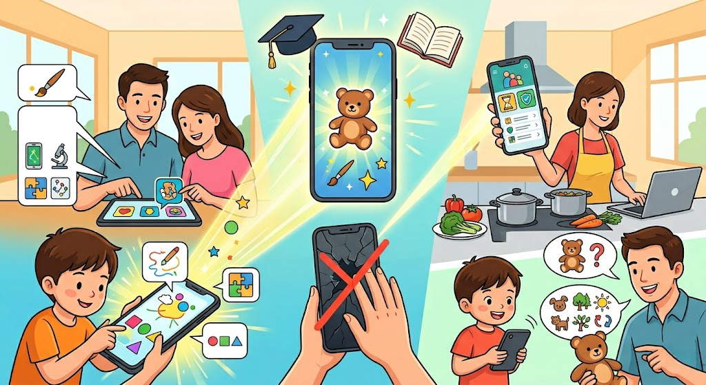 Học qua chơi, tương tác thay vì thụ động: Bí quyết để mỗi phút dùng điện thoại của con đều là một bài học bổ ích.