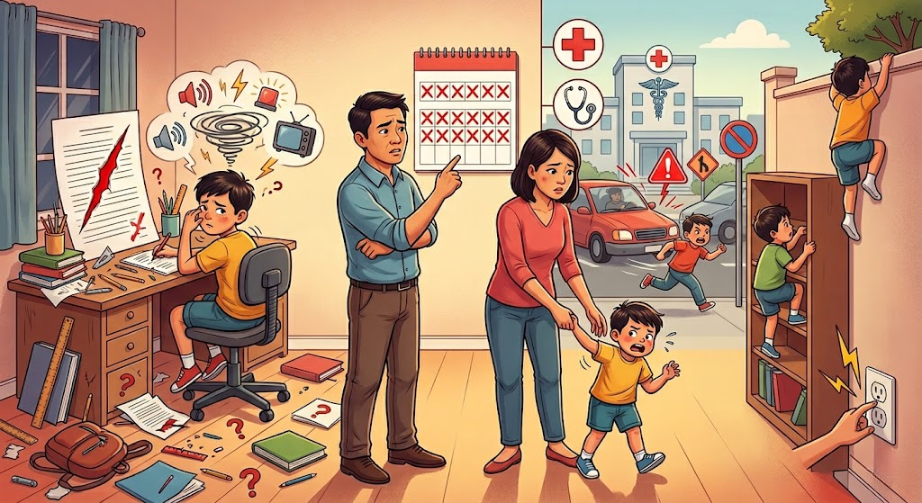 Các hành vi bốc đồng, bất chấp nguy hiểm kéo dài liên tục trên 6 tháng, cha mẹ tuyệt đối không được chủ quan mà hãy đưa con đi thăm khám chuyên khoa kịp thời