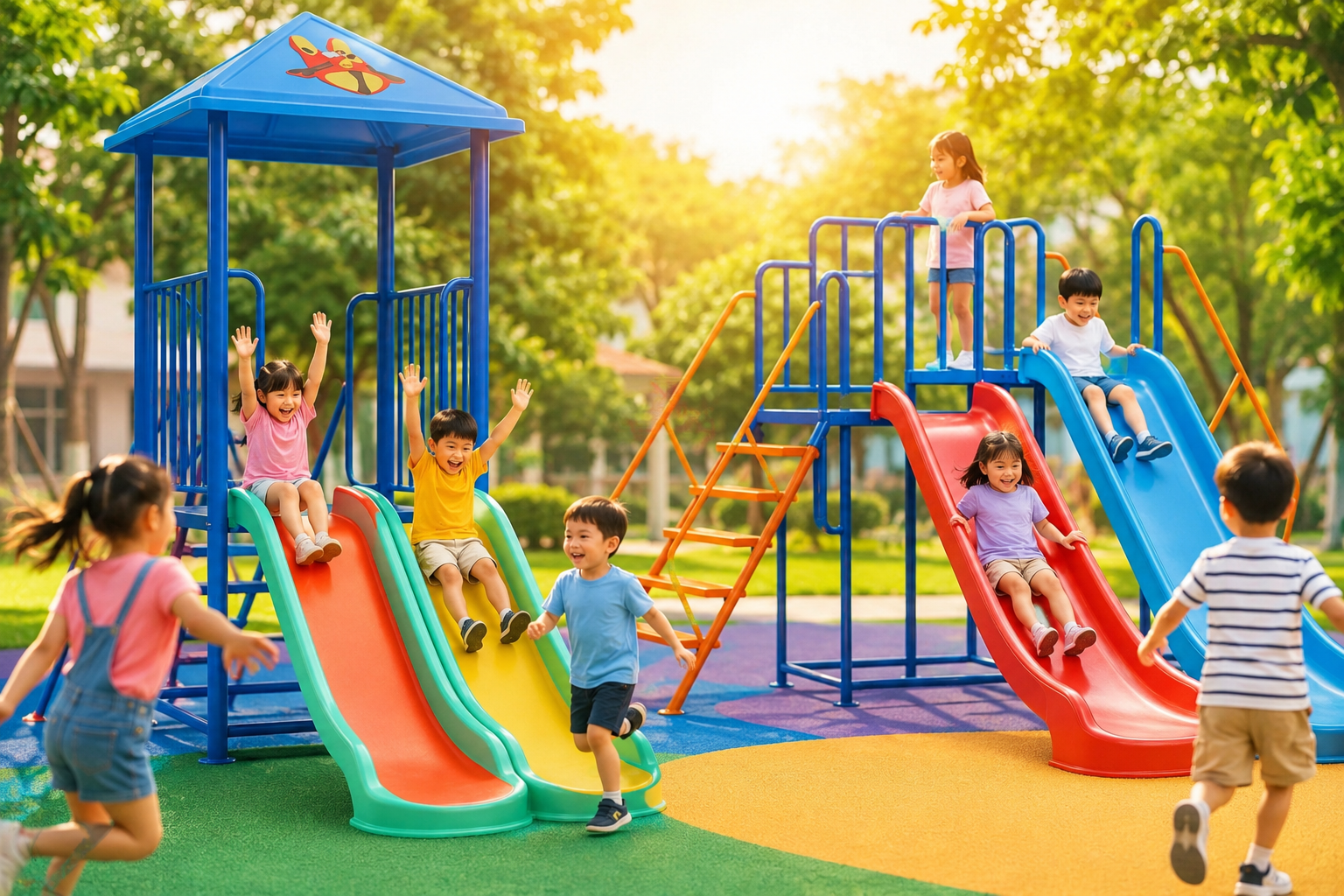 Cầu trượt không chỉ là trò chơi giải trí mà còn là “công cụ vàng” giúp trẻ phát triển thể chất, rời xa màn hình điện tử và học cách tương tác xã hội một cách tự nhiên.