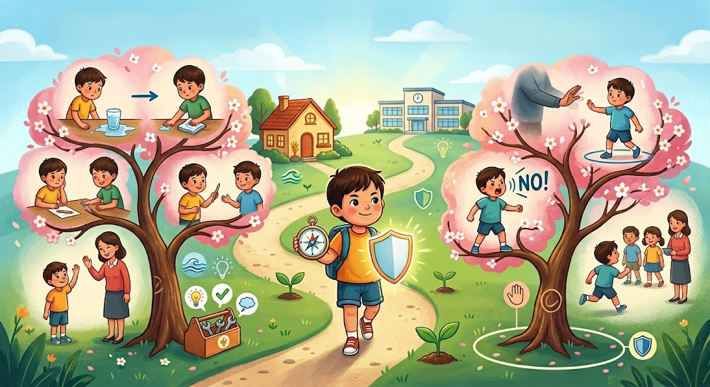 Hành trang tự lập và tấm khiên an toàn: Gieo mầm kỹ năng sống để con tự tin vững bước vào lớp 1 và vươn ra thế giới.