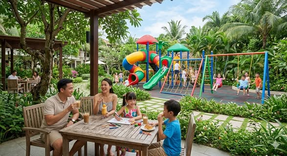 Lợi thế từ đầu tư khu vui chơi trẻ em cho quán cafe, resort