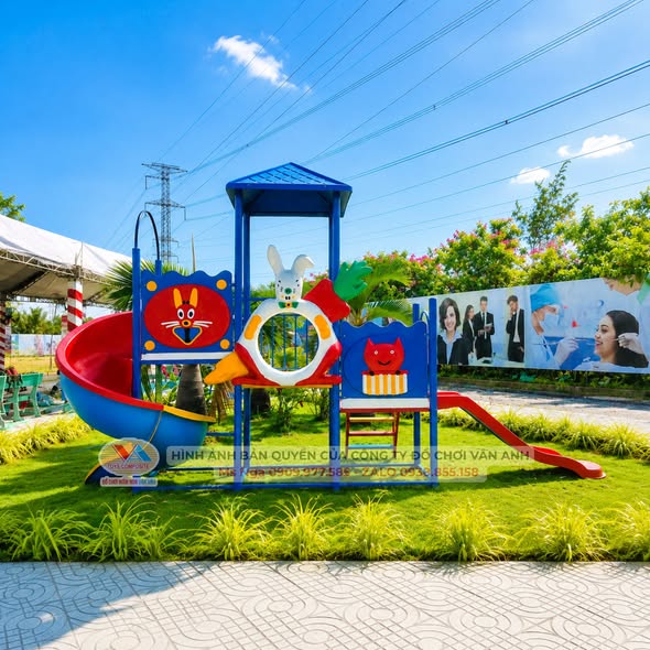 Thiết kế chú thỏ ngộ nghĩnh với màu sắc rực rỡ; kết hợp cùng hệ khung sắt sơn tĩnh điện và nhựa Composite cao cấp, đảm bảo thời gian hoạt động lâu dài mọi điều kiện thời tiết khắc nghiệt ngoài trời.