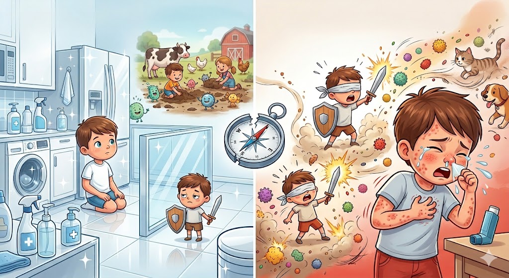 Khi môi trường vô trùng tước đi cơ hội rèn luyện của hệ miễn dịch, vô tình biến những tác nhân vô hại thành mầm mống bùng phát dị ứng