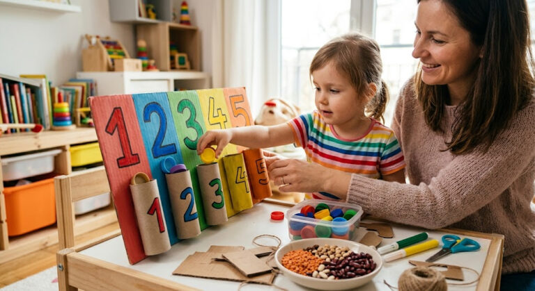 Tự Làm Đồ Chơi Học Số: 4 Trò Chơi Siêu Đơn Giản Giúp Bé Nhận Biết Số Đếm Tự Nhiên