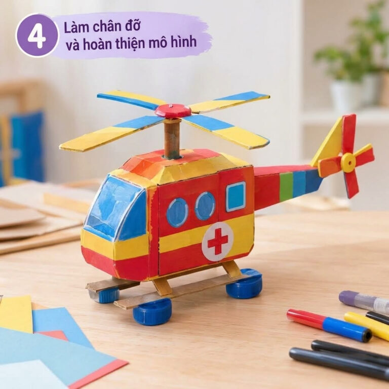 Hướng Dẫn Làm Đồ Chơi Máy Bay Trực Thăng Từ Vật Liệu Tái Chế Cho Trẻ Mầm Non
