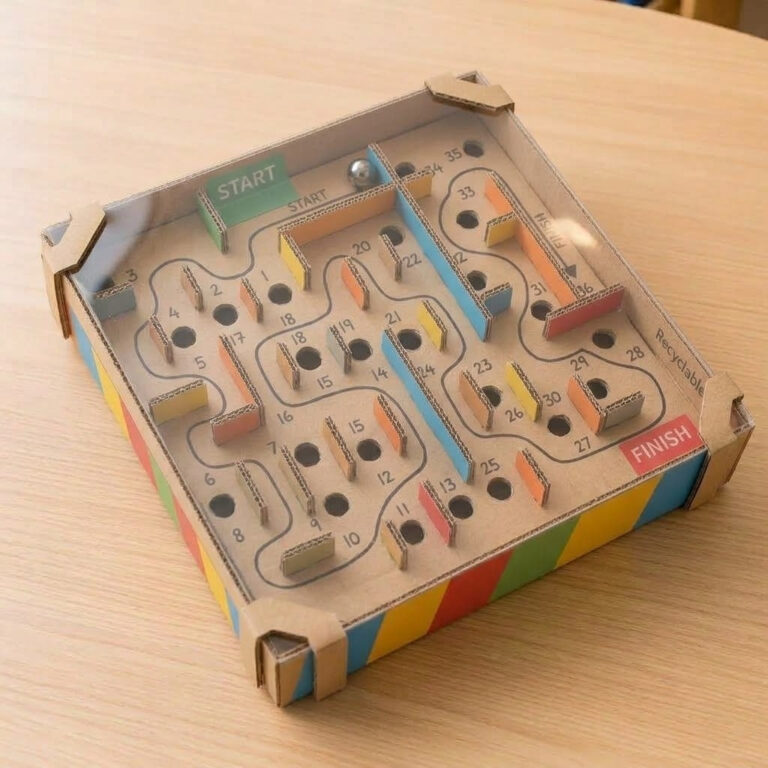 Hướng Dẫn Làm Mê Cung Bi Bằng Bìa Carton Cho Trẻ Mầm Non