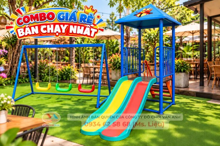Combo Cầu Trượt Đôi Và Xích Đu 3 Ghế: Giải Pháp Sân Chơi Ngoài Trời Tiết Kiệm Diện Tích